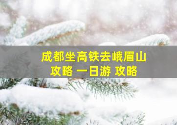 成都坐高铁去峨眉山攻略 一日游 攻略